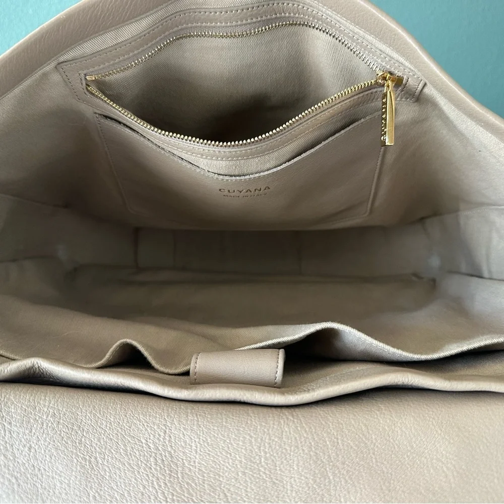 Cuyana Leather Convertible Satchel Backpack Tote Bag in Taupe - Picture 11 of 13